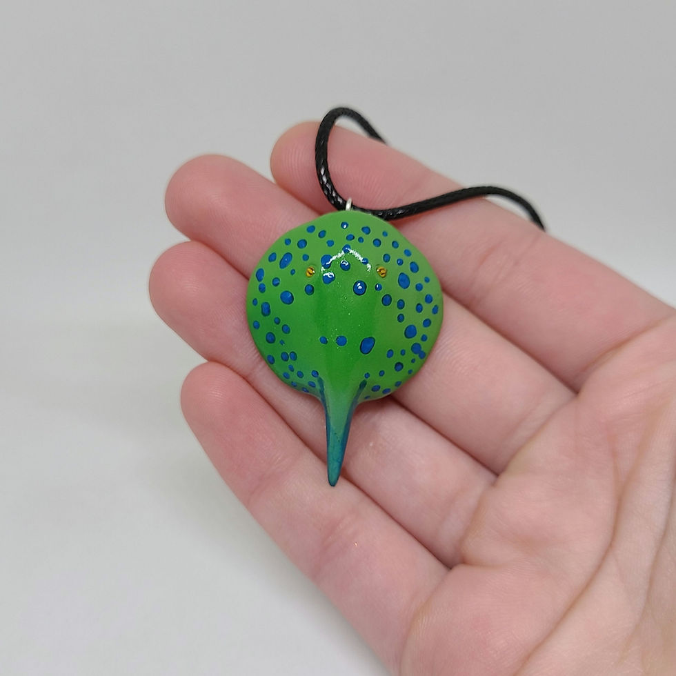 Miniature : Blue Spotted Stingray Pendant