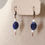 縮圖：Faceted Oval Sodalite & Pearl Earrings
