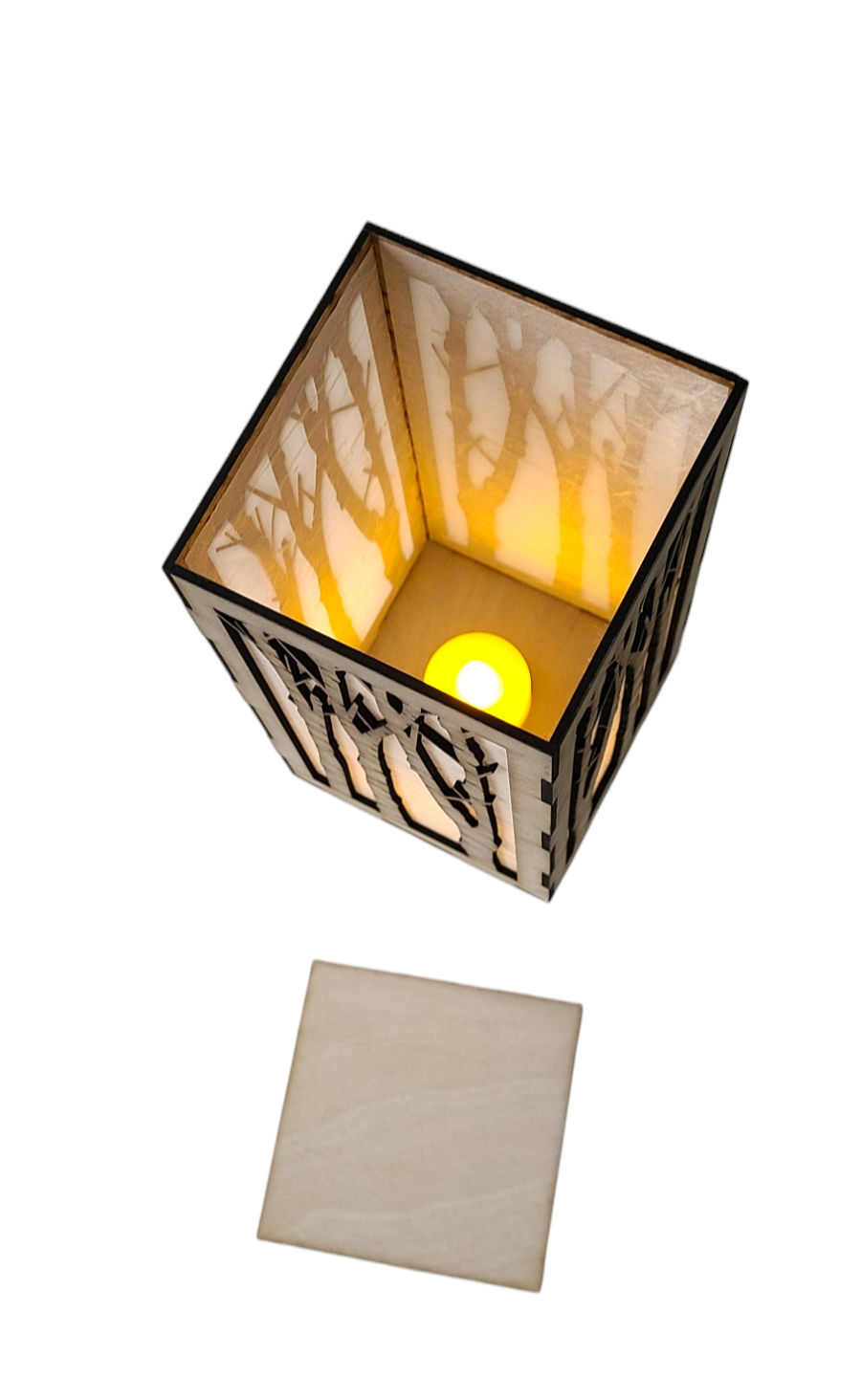 Hình thu nhỏ: Birch Tree Electric Candle Holder/Lantern