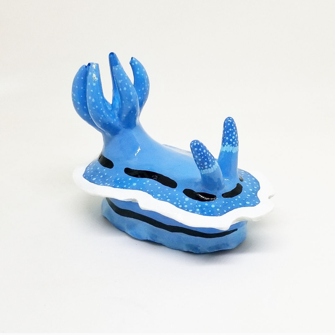 Blue & Black Nudibranch Figurine