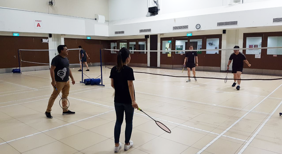 Participants fully engaged in the game.