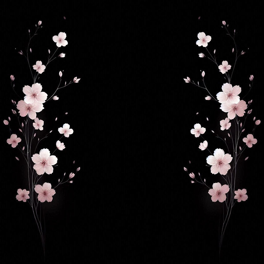 Cherry Blossoms on a black background