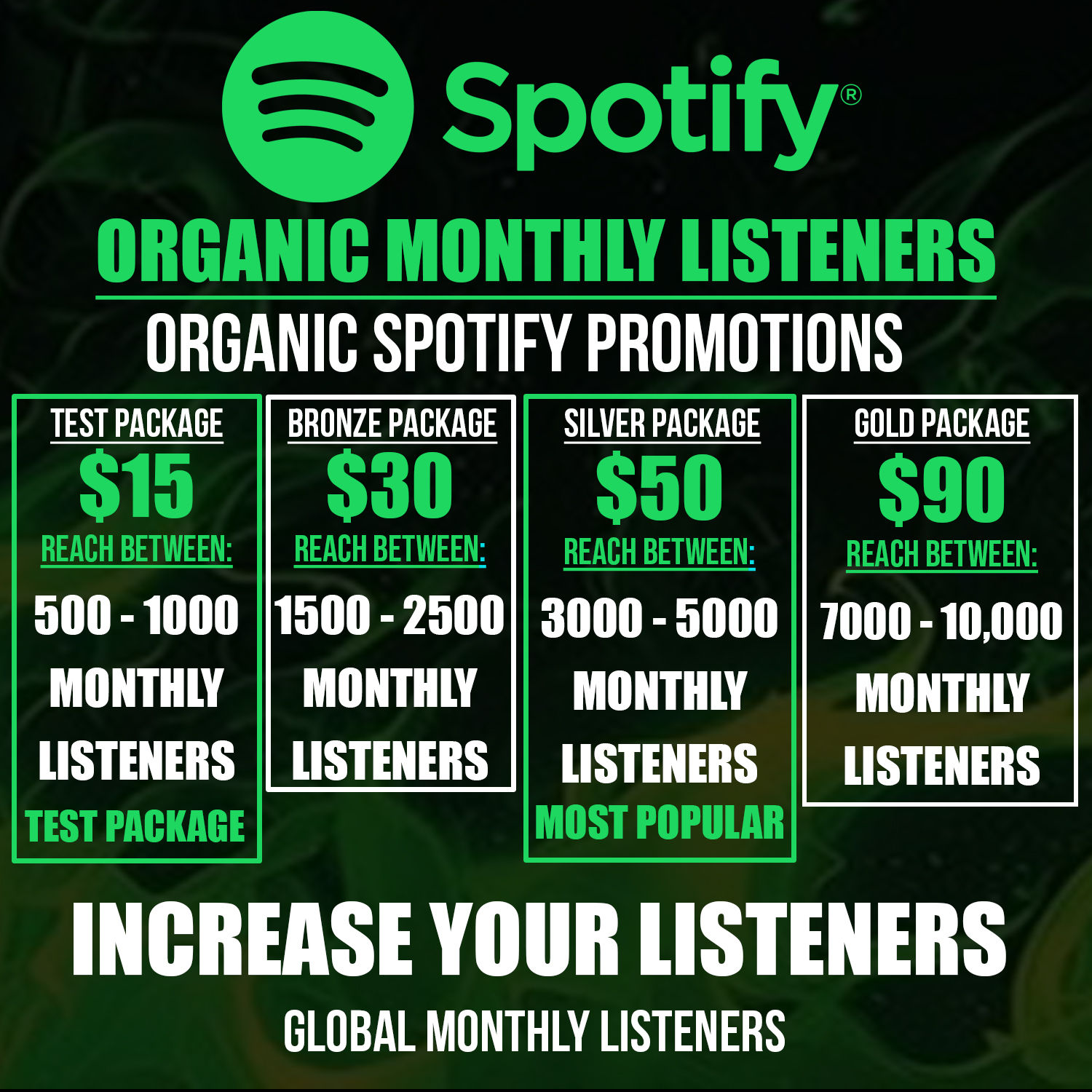 ORGANIC SPOTIFY MONTHLY LISTENERS