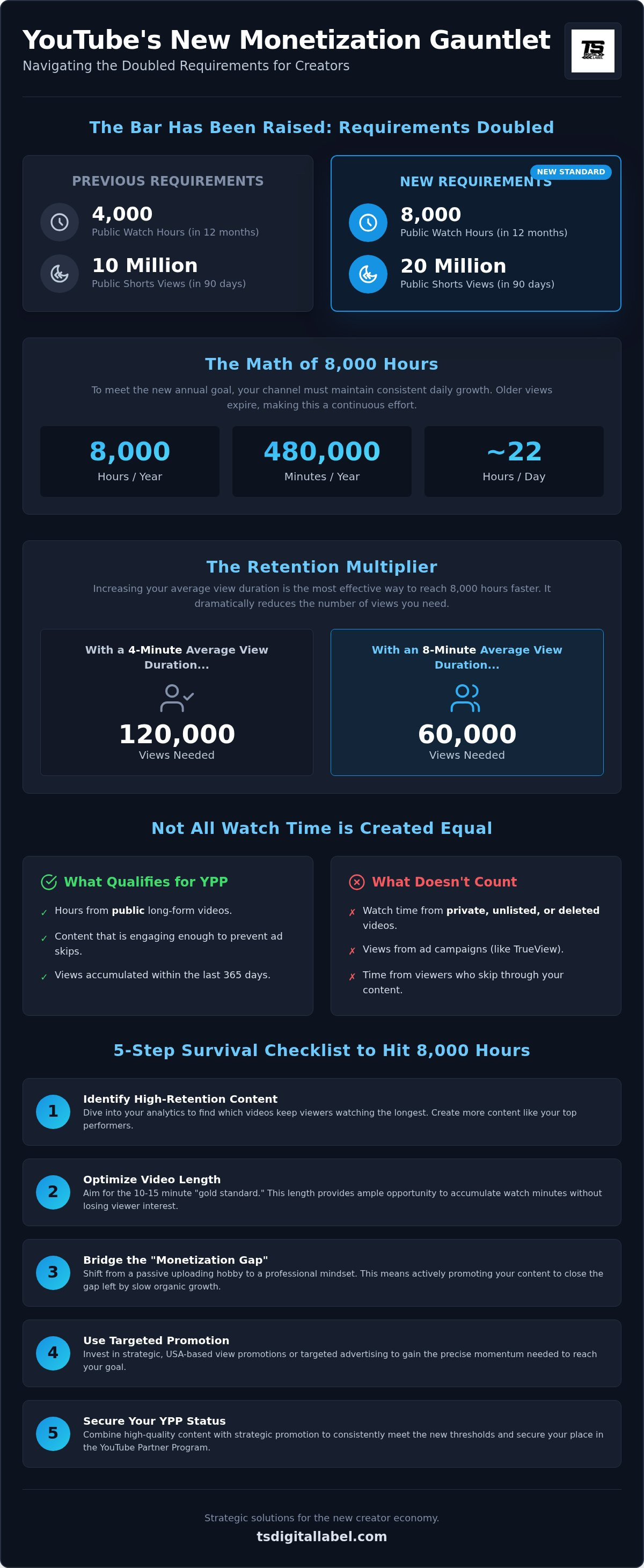 Youtube has increased watch time hours from 4k hours to 8k hours