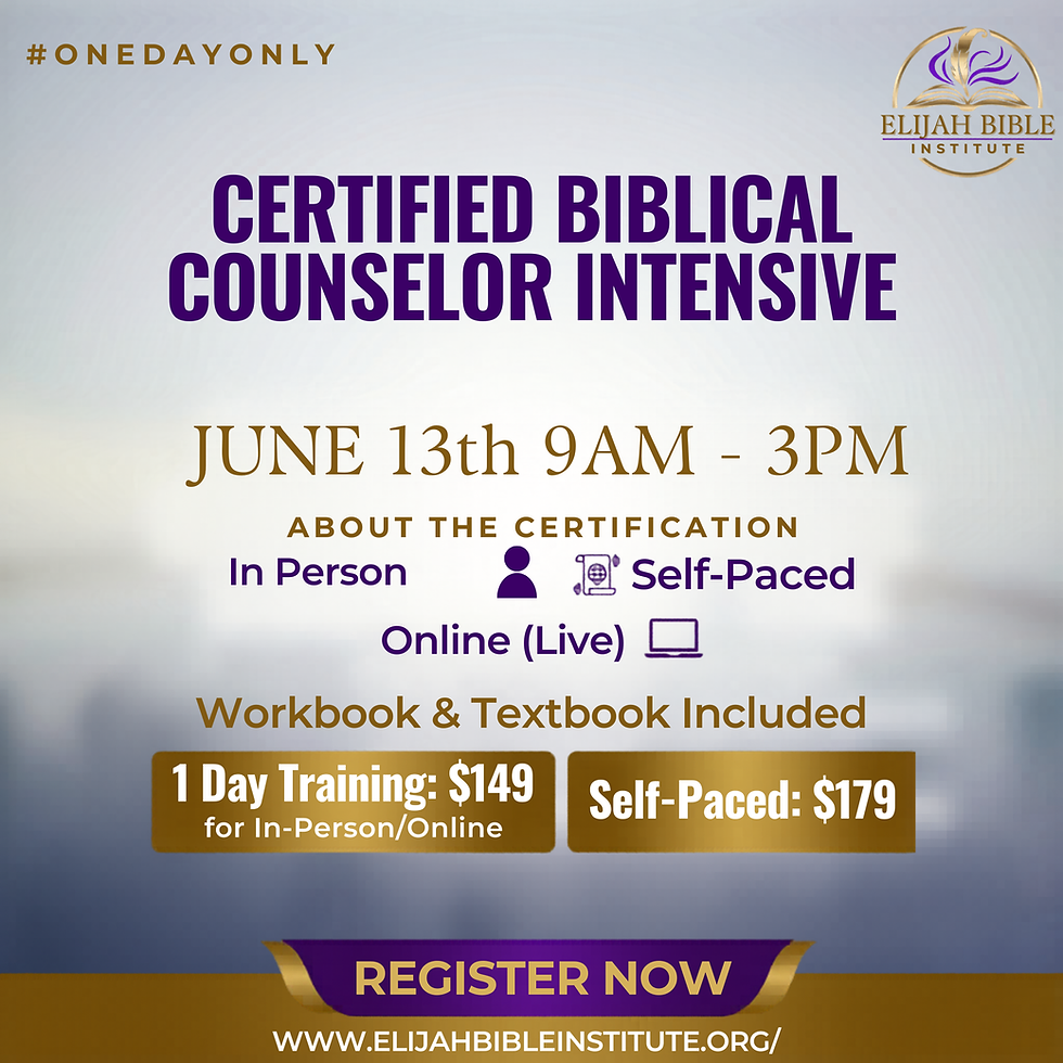 Certified Biblical Counselor Intensive