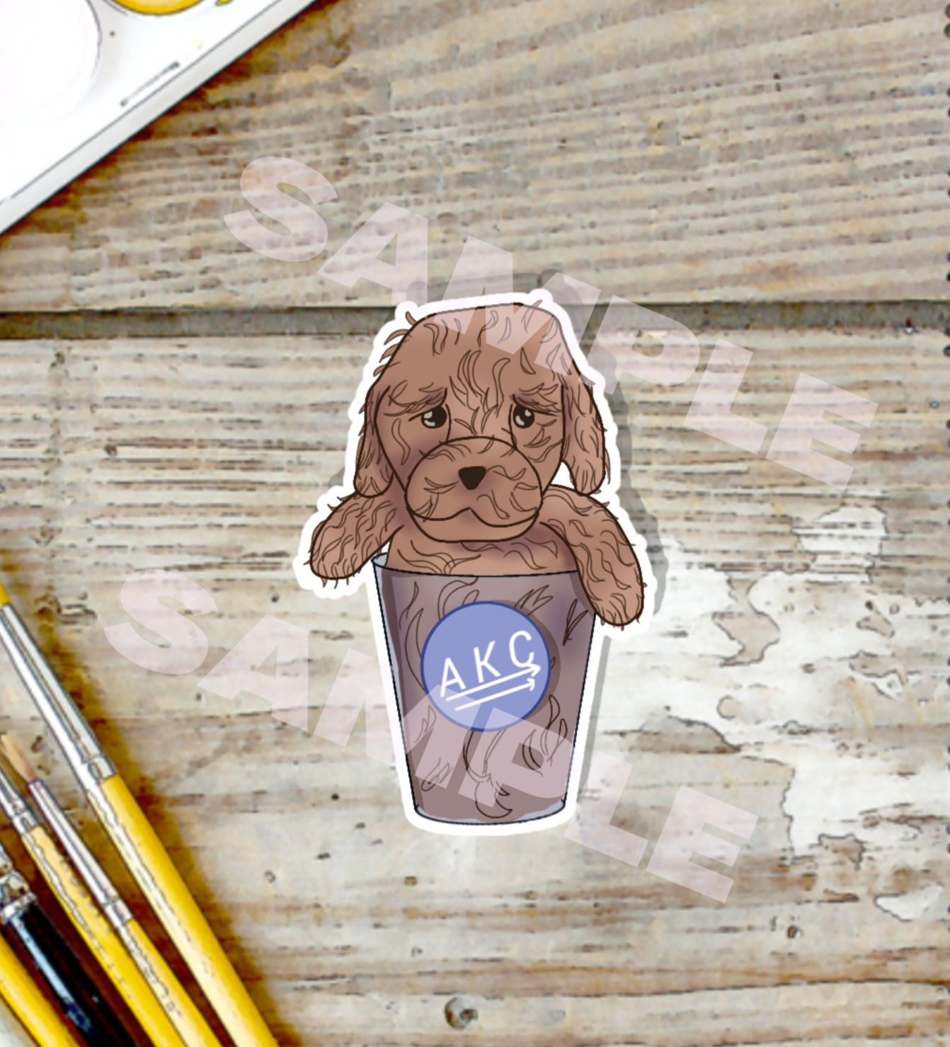 Pup in a cup Sticker