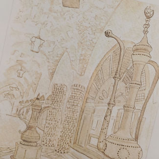 Tickets £10 available from info@ancientmesopotamiagifts.com
Wine Bar. “Where the best inventions are still influencing our lives today!”
Maps, sketches, images, watercolours – where time began!