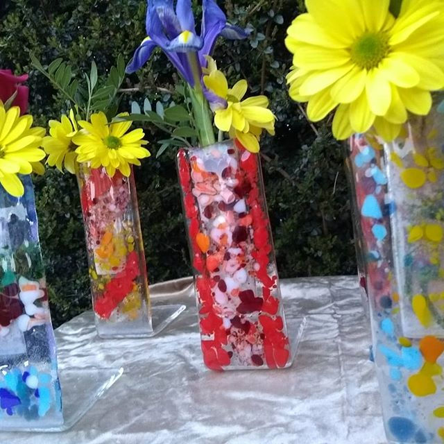 New makes pocket vases with my birthday flowers