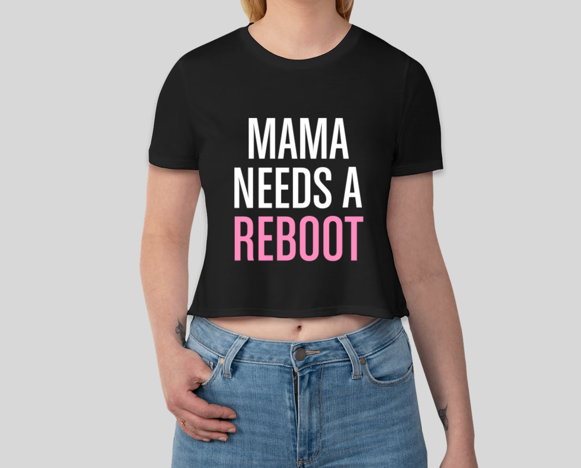 Mama Needs a Reboot Crop Top