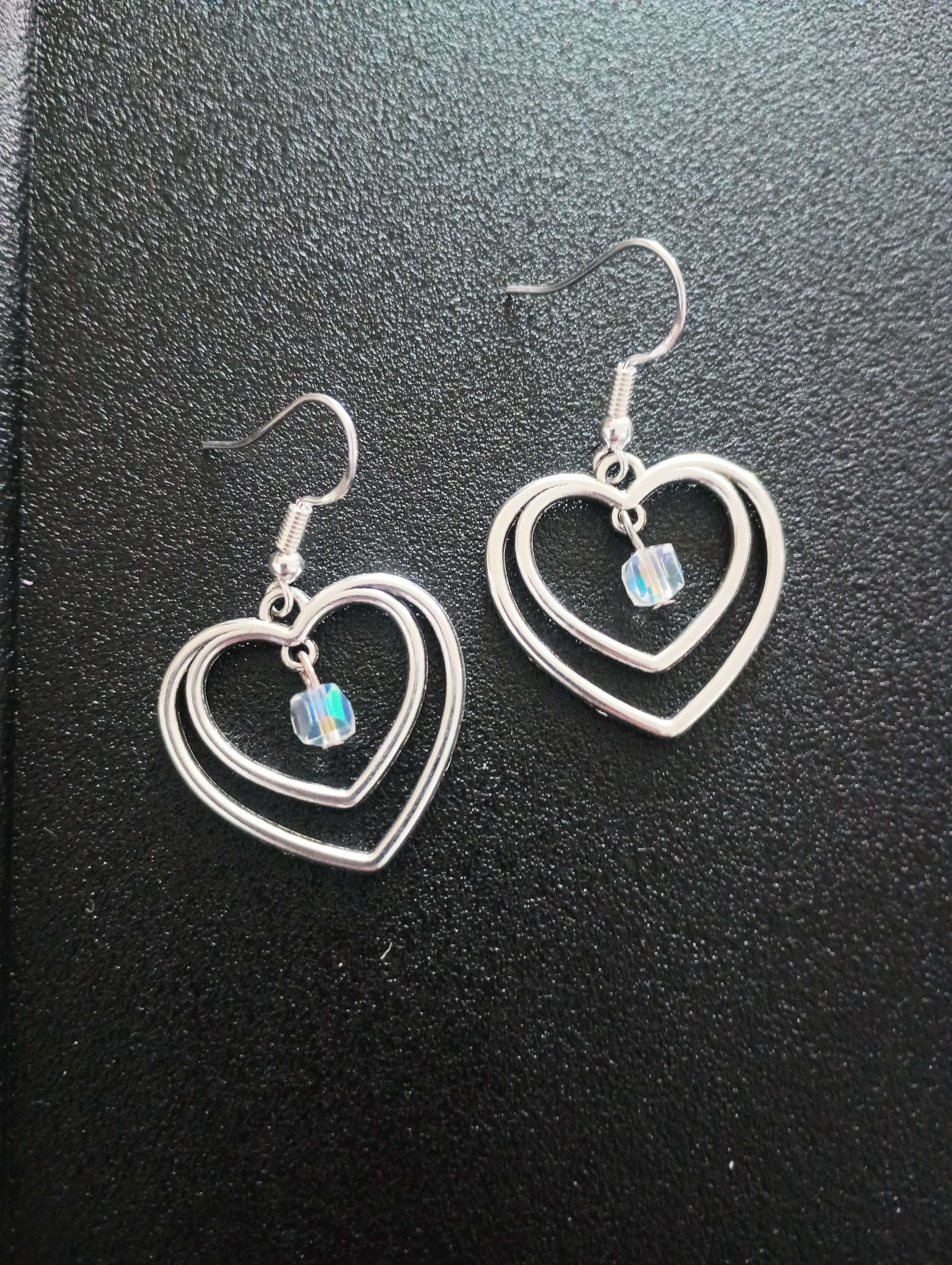 Iridescent  Heart Earrings