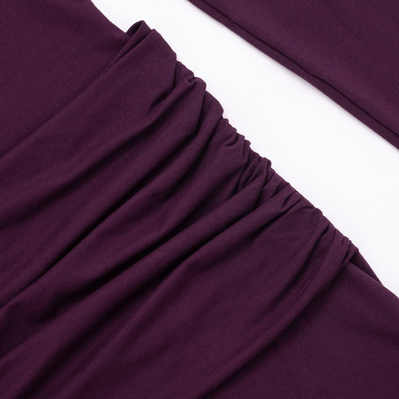 Thumbnail: Ruched Long Sleeve Maxi Dress with High Neck