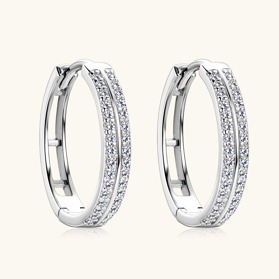 Thumbnail: Gold Plated Moissanite Hoop Earrings