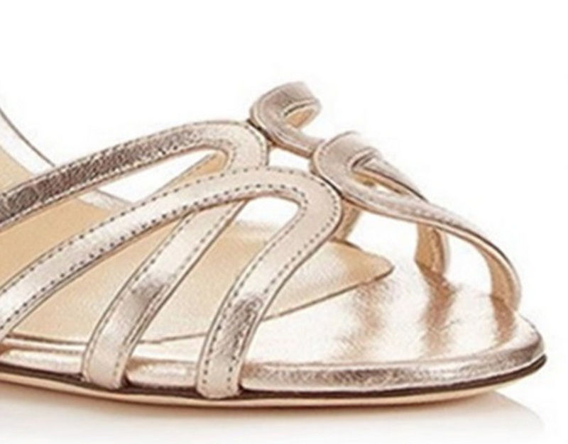 Thumbnail: Cross-Strap Peep-Toe High Heel Sandals