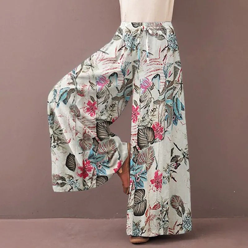 Thumbnail: Bohemian Floral Wide Leg Trousers