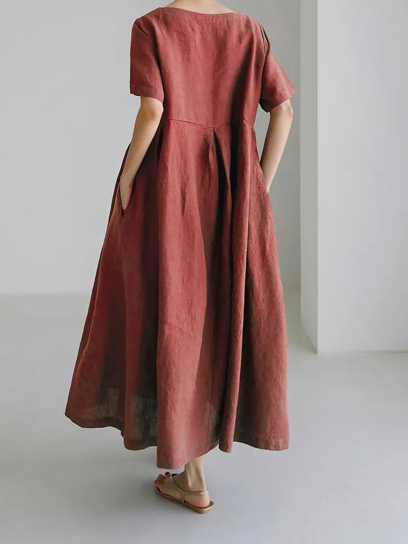 Thumbnail: Relaxed Cotton Linen Maxi Dress – Minimalist Silhouette