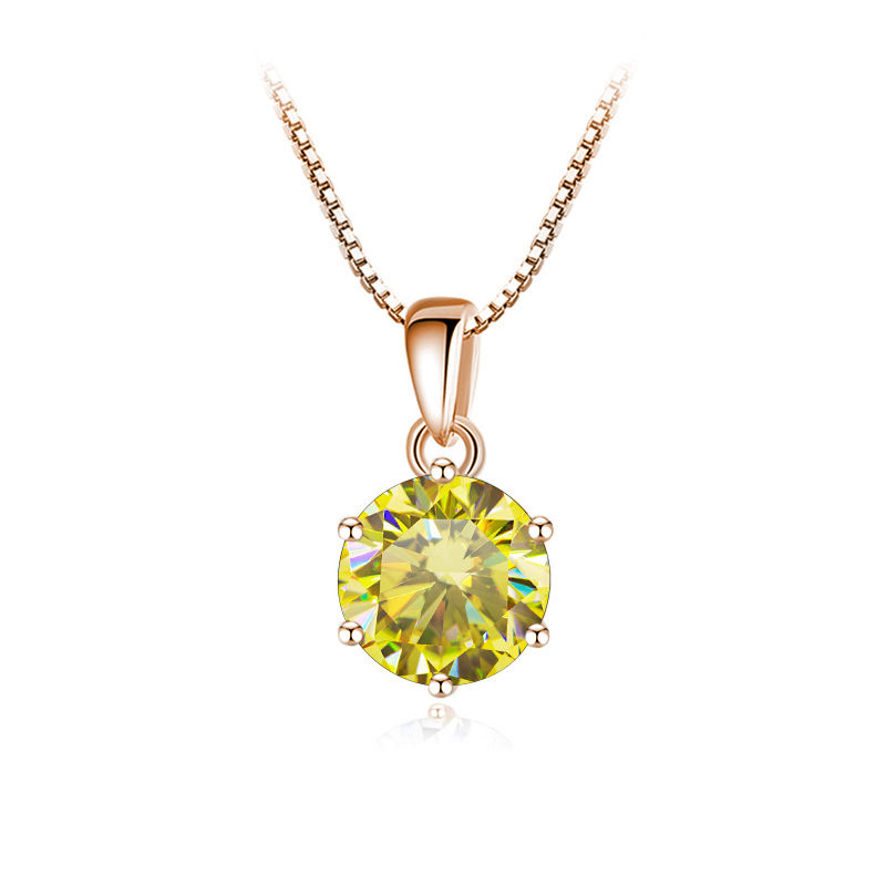Thumbnail: Rose Gold Moissanite Pendant Necklace
