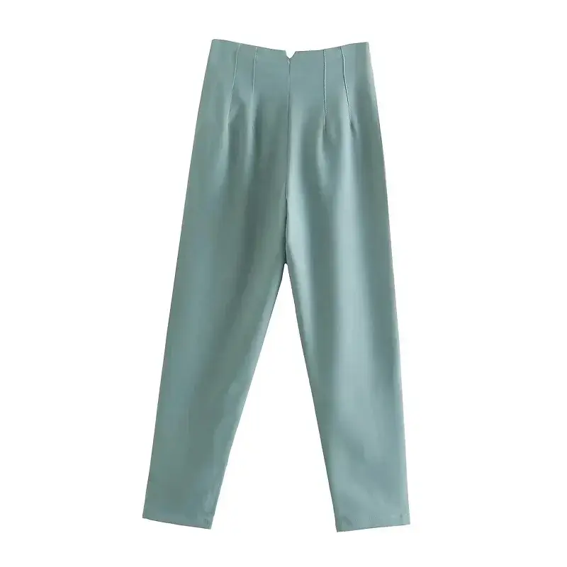 Thumbnail: Cropped High-Waisted Tailored Trousers