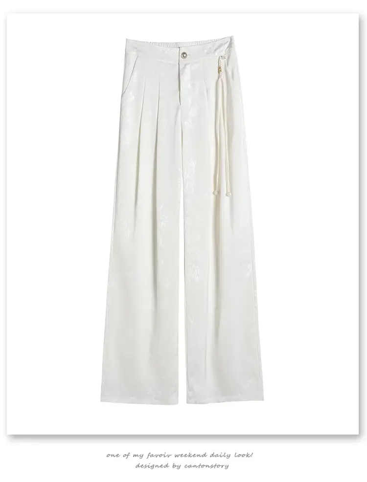 Thumbnail: Jacquard Satin Wide Leg Trousers