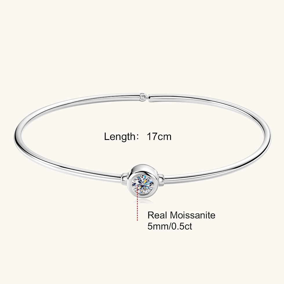 Thumbnail: Bezel Set Moissanite Gold Plated Bangle