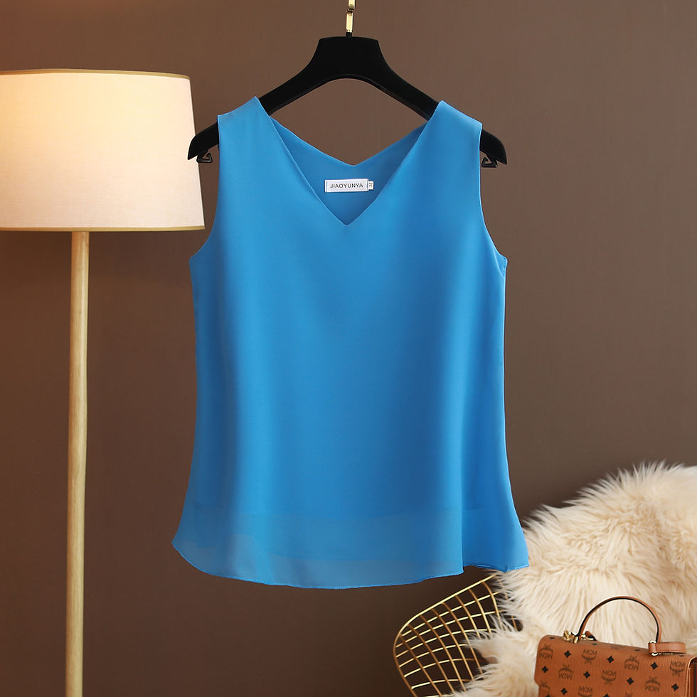 Thumbnail: Sleeveless Halter Neck Chiffon Blouse