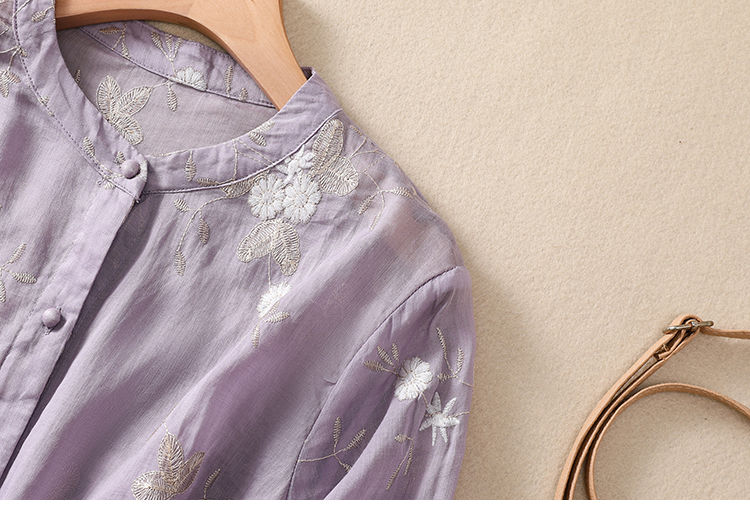 Thumbnail: Embroidered O-Neck Blouse