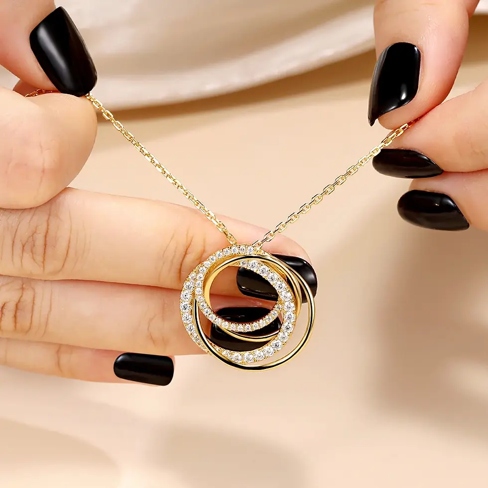 Thumbnail: Four Circle Moissanite Necklace