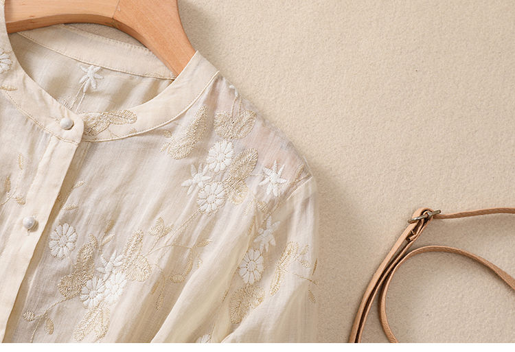 Thumbnail: Embroidered O-Neck Blouse
