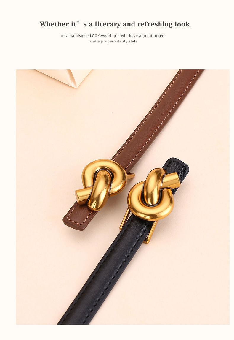 Thumbnail: Slim Minimal Leather Belt
