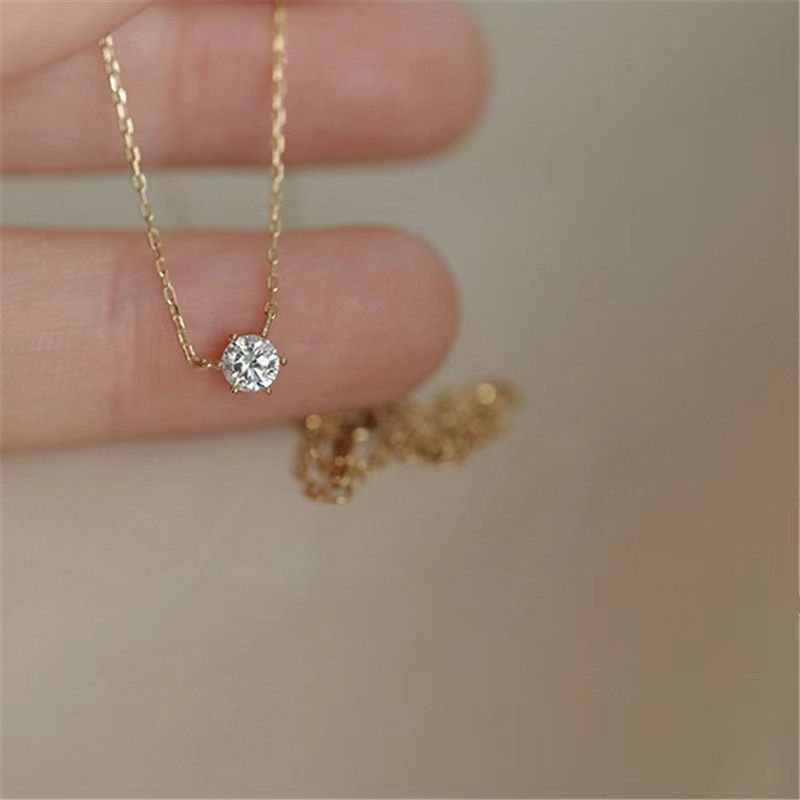 Thumbnail: Minimal Zircon Clavicle Necklace