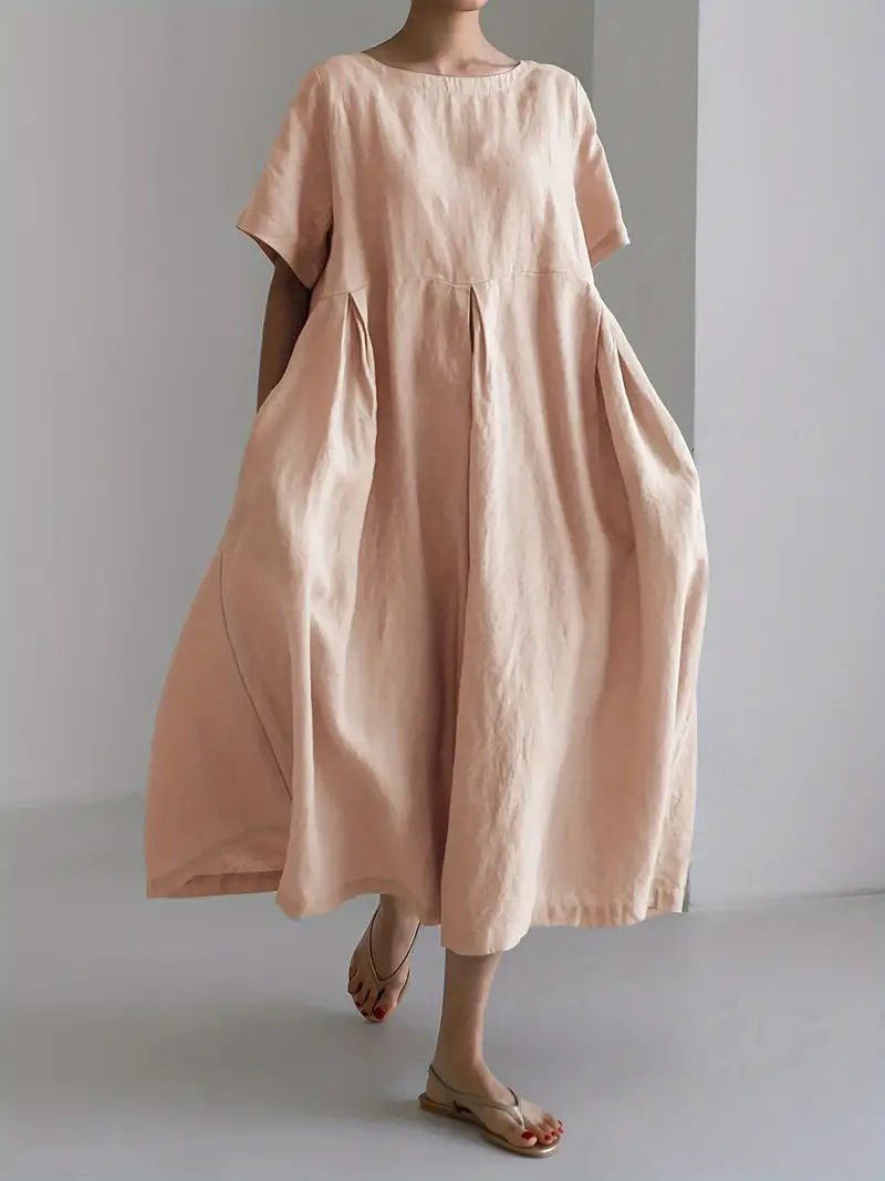 Thumbnail: Relaxed Cotton Linen Maxi Dress – Minimalist Silhouette