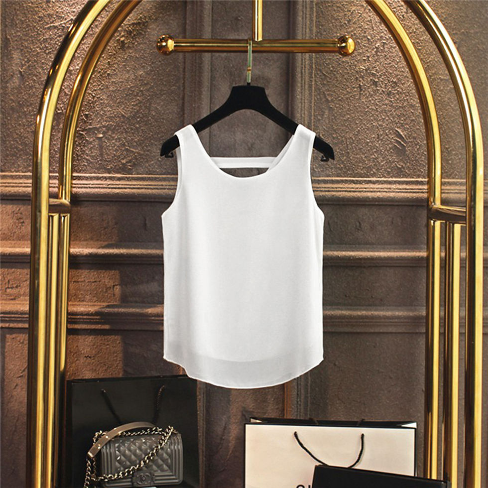 Thumbnail: Sleeveless Halter Neck Chiffon Blouse