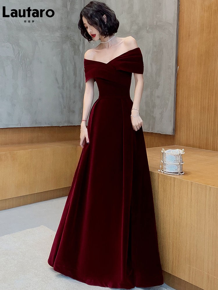 Thumbnail: Off-Shoulder Velvet Maxi Dress