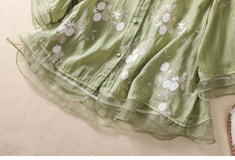 Thumbnail: Embroidered O-Neck Blouse