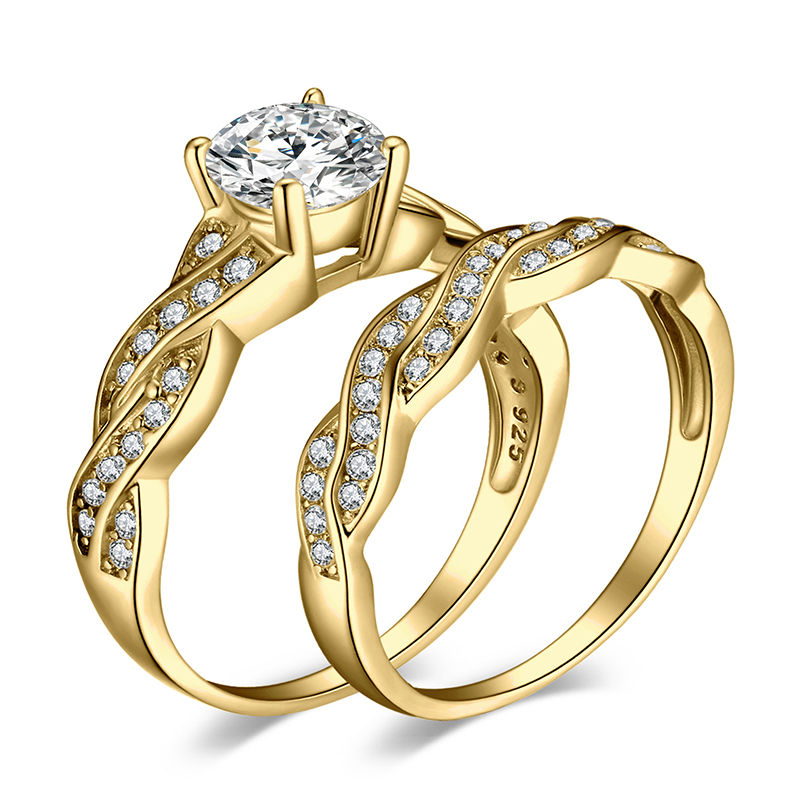Thumbnail: Infinity CZ Sterling Silver Ring Set