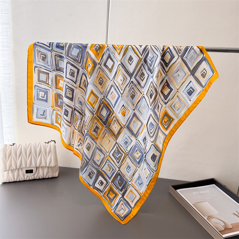 Thumbnail: Lemon Print Silk Square Scarf

