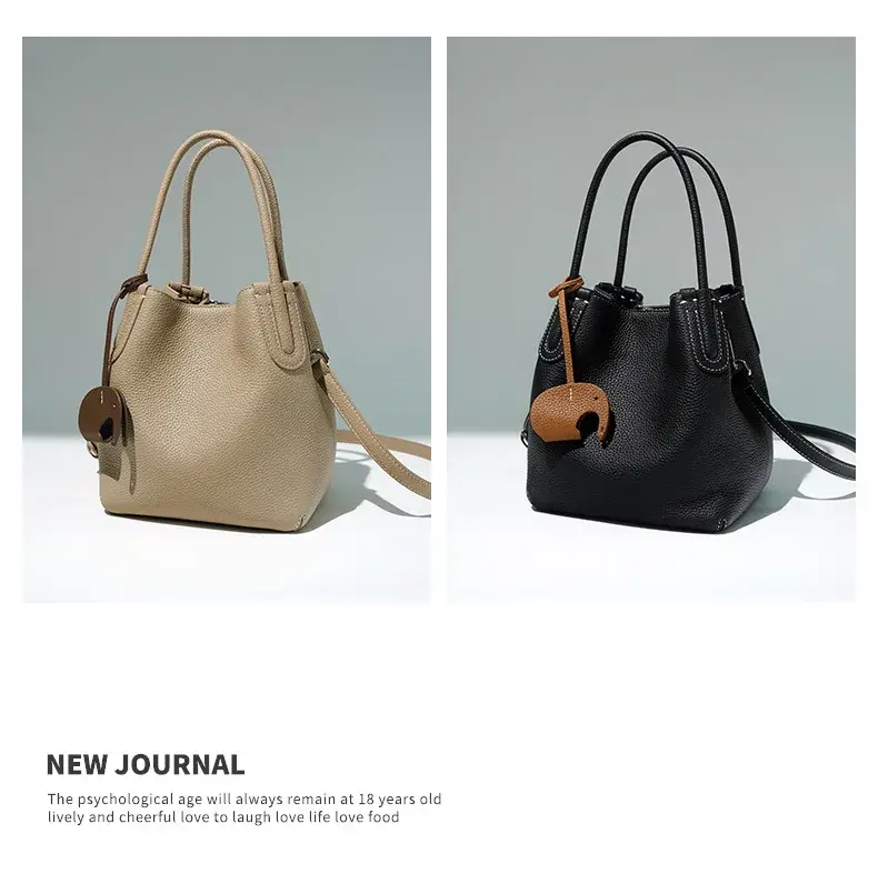 Thumbnail: Vegetable Tanned Bucket Crossbody Bag
