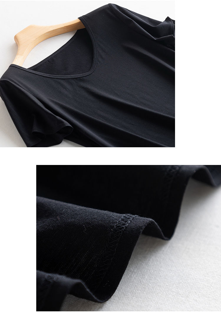Thumbnail: V-Neck Silk Linen Cotton Tee