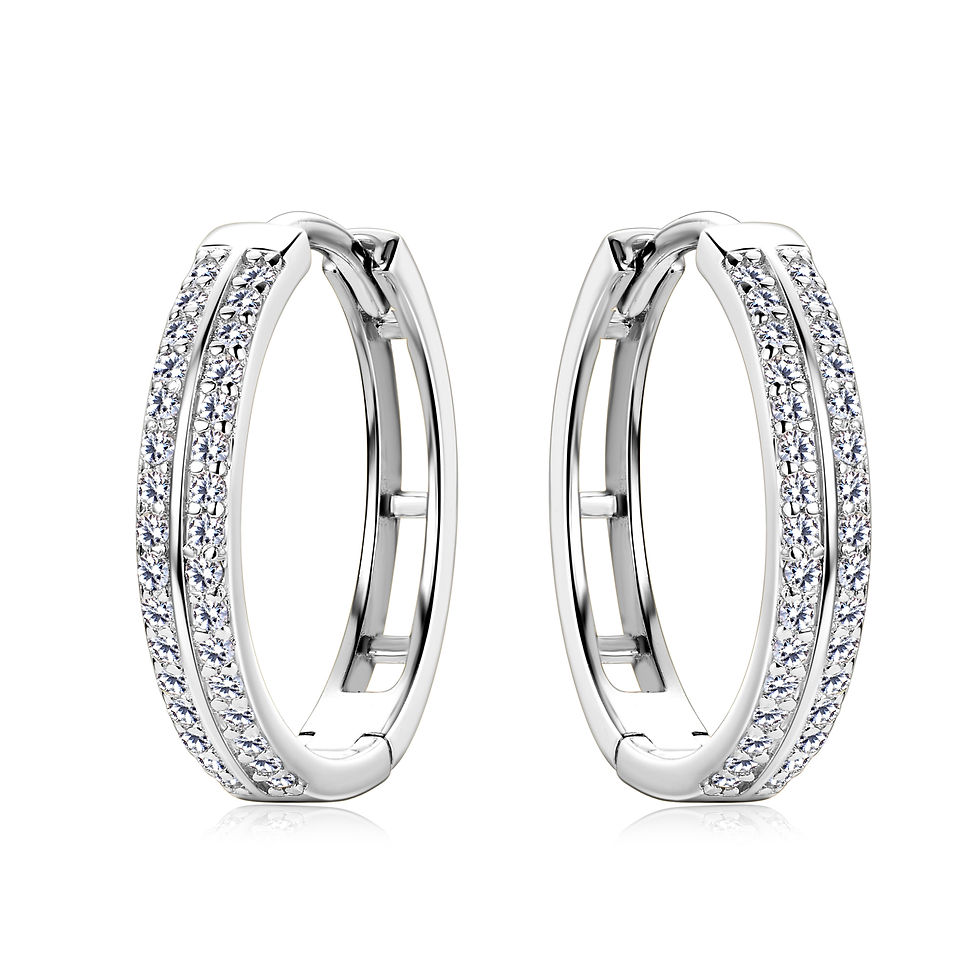 Thumbnail: Gold Plated Moissanite Hoop Earrings