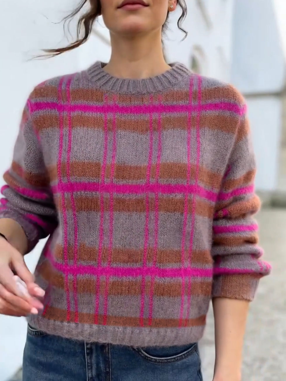 Thumbnail: Striped Knit Pullover Sweater