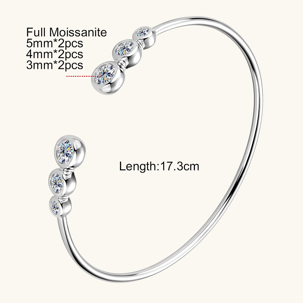 Thumbnail: Bezel Set Moissanite Gold Plated Bangle