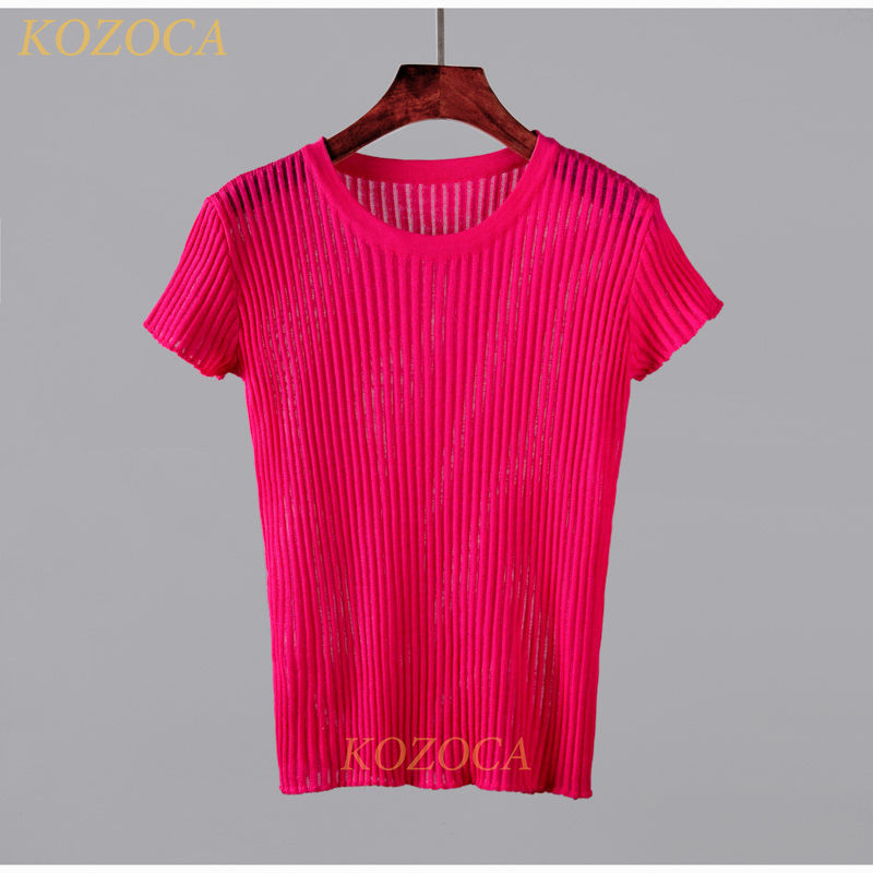 Thumbnail: Sheer Striped Wool T-Shirt