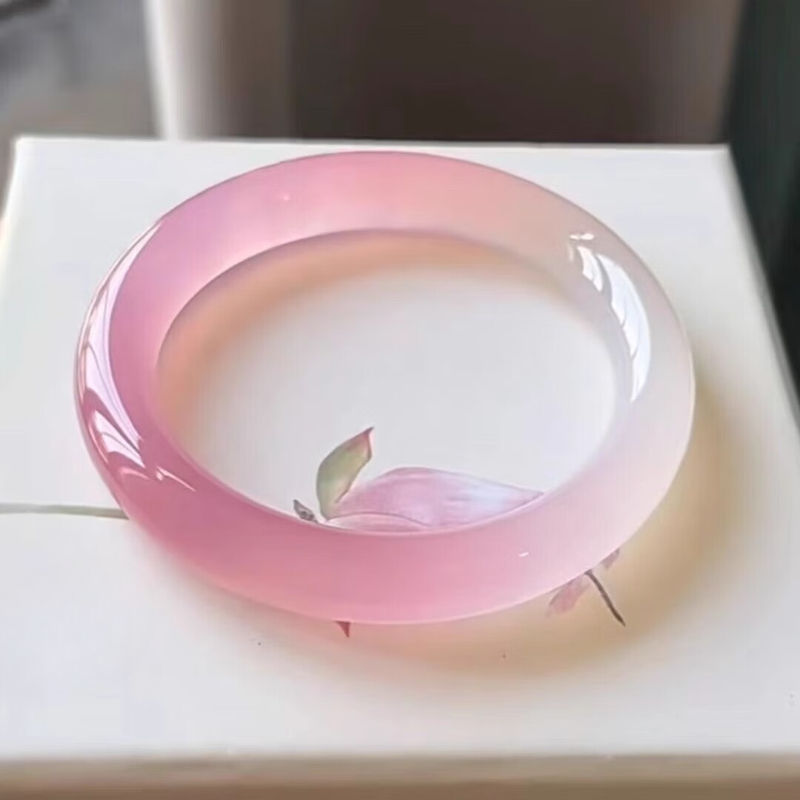 Thumbnail: Pink Tulip Transparent Cuff Bracelet