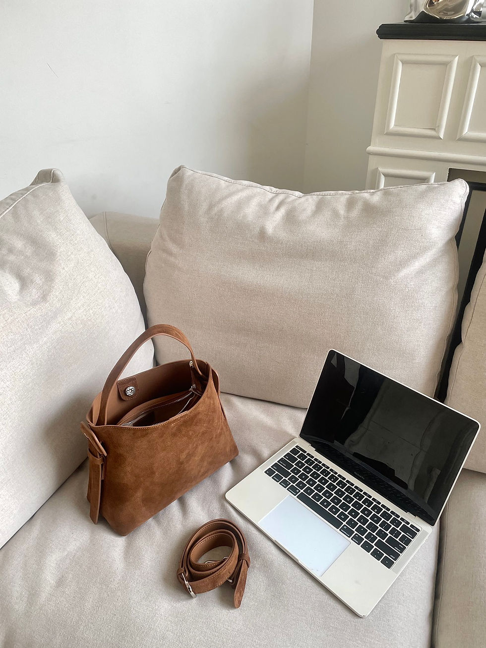 Thumbnail: Suede Cowhide Shoulder Bag
