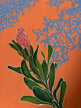 Protea Pandora in Horto Sensuum, 2025, gouache, 29X39.JPEG