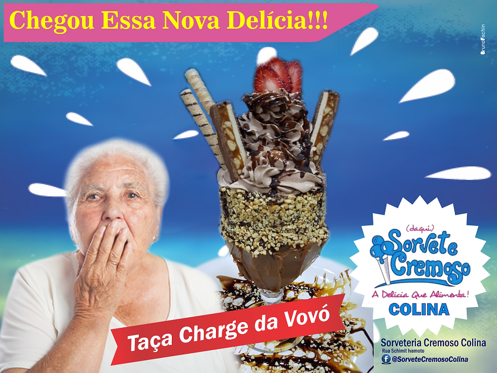 TAÇA DE SORVETE CHARGE DA VOVÓ