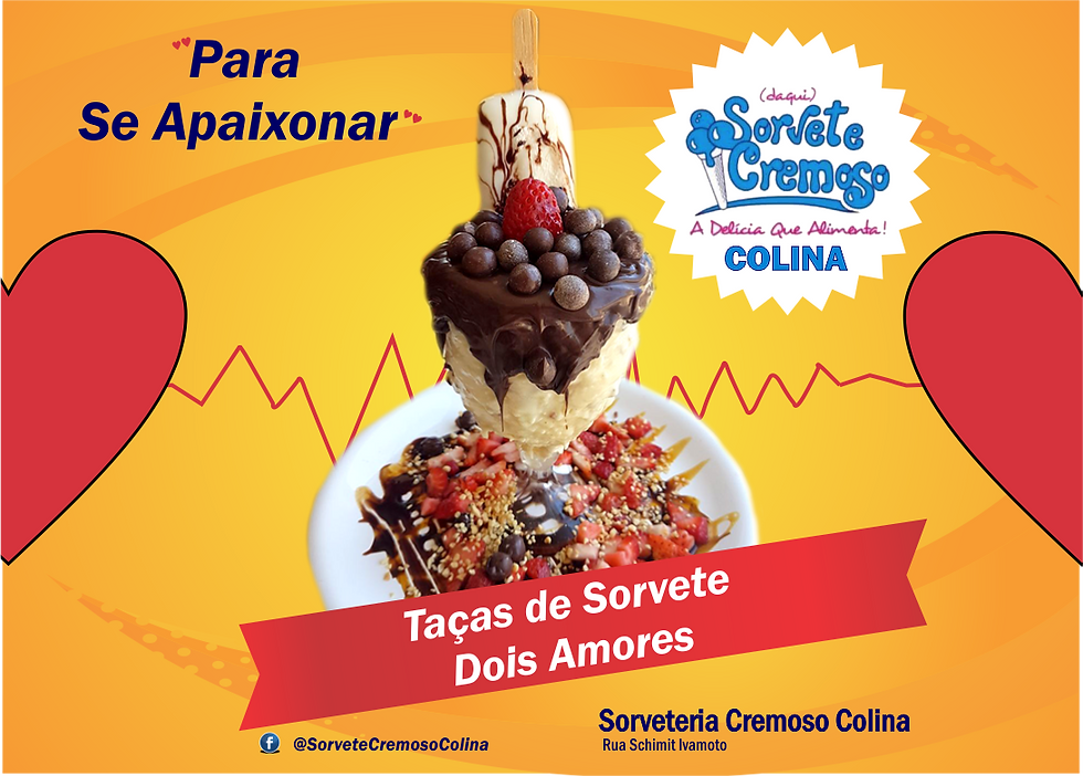 TAÇA DE SORVETE 2 AMORES