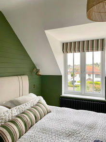 Colourful bedroom interior in Surrey home