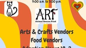 Our 2nd ARF's Woofstock: A Purrfectly Crafted Affair is Saturday, September 12th from 9-3.