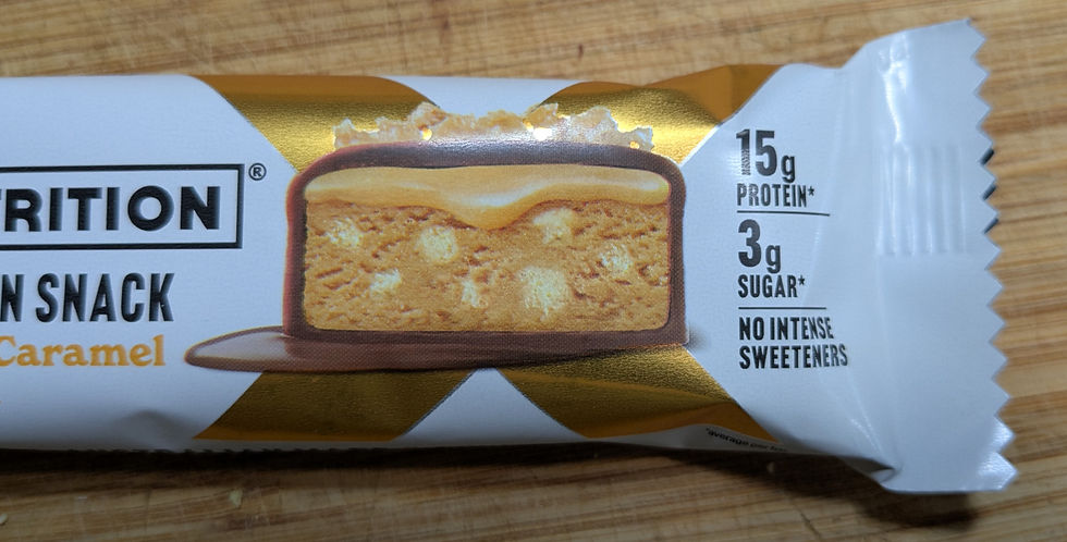 The Hiker's Nutritionist tasted and reviewed the Team Nutrition Salted Caramel Crunch Protein Bar for its suitability for the hiking trail.