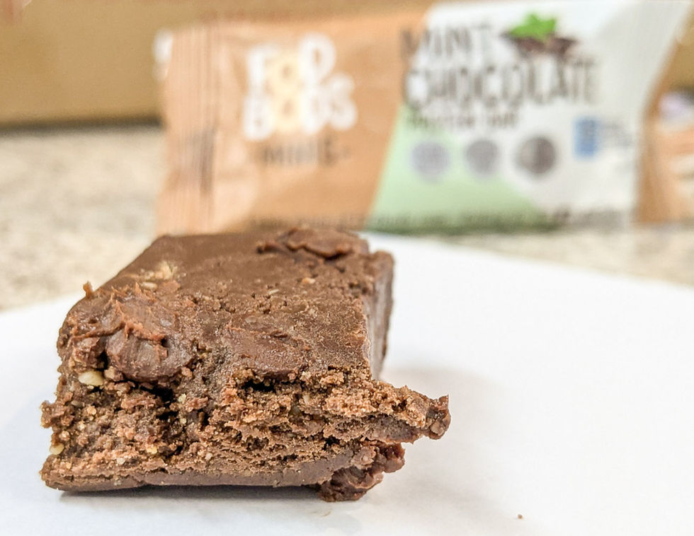 Fodbods mint choc bar cut open